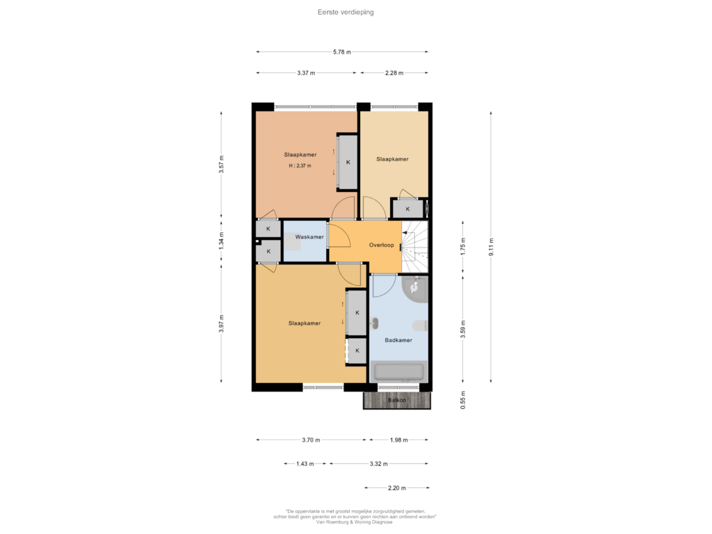 Bekijk plattegrond van Eerste verdieping van Prof. Lorentzlaan 25