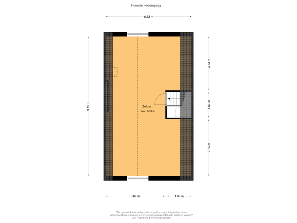 Bekijk plattegrond van Tweede verdieping van Prof. Lorentzlaan 25