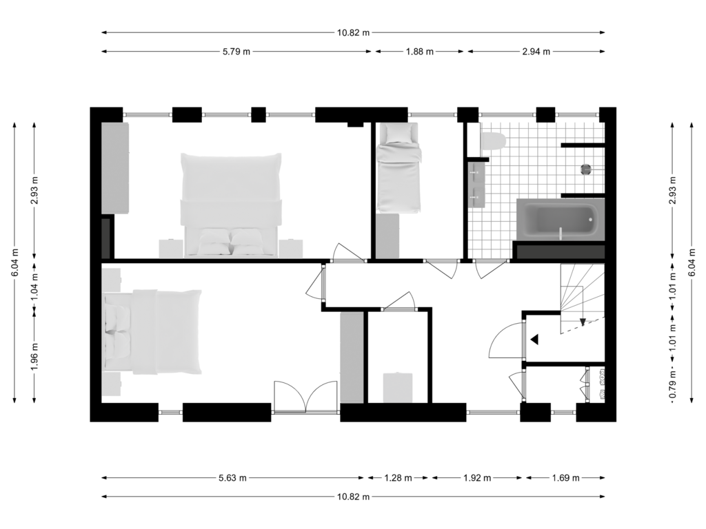 Bekijk plattegrond van 3e_verd van Albert Cuypstraat 238-C