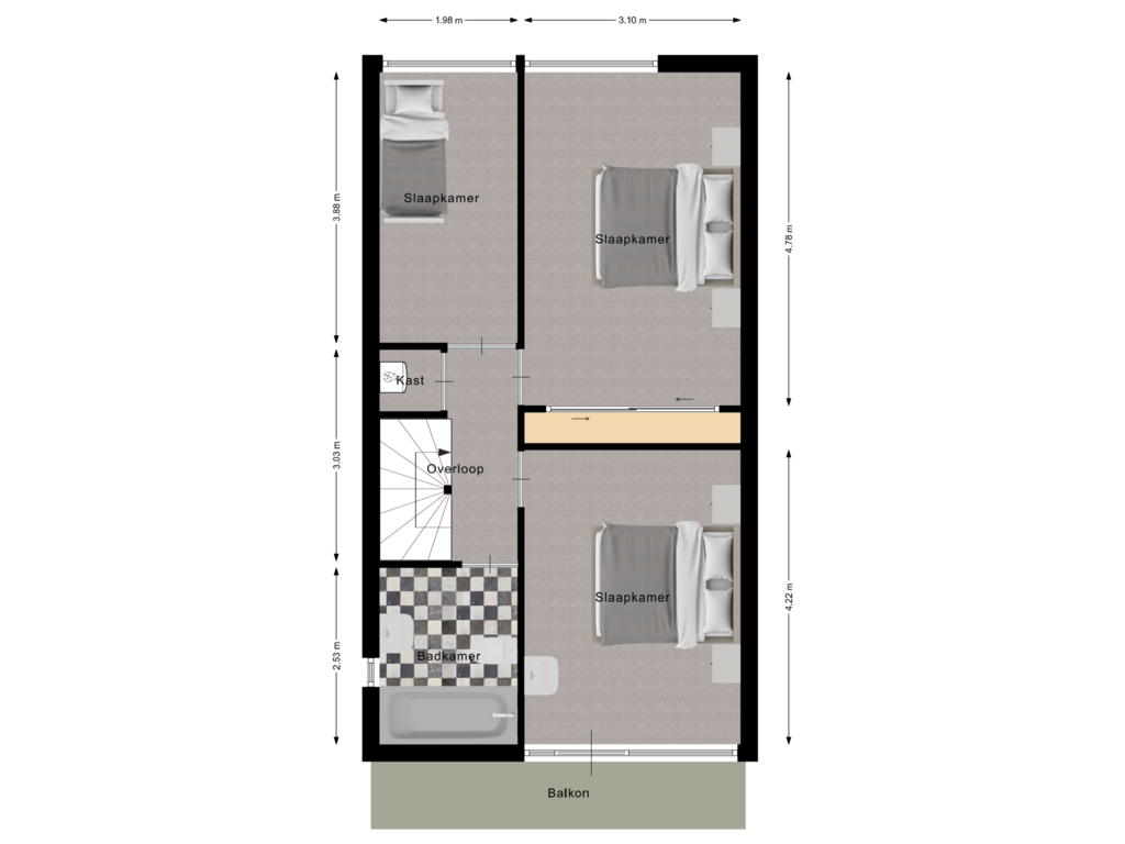 Bekijk plattegrond van 2e Verdieping van Apollostraat 18