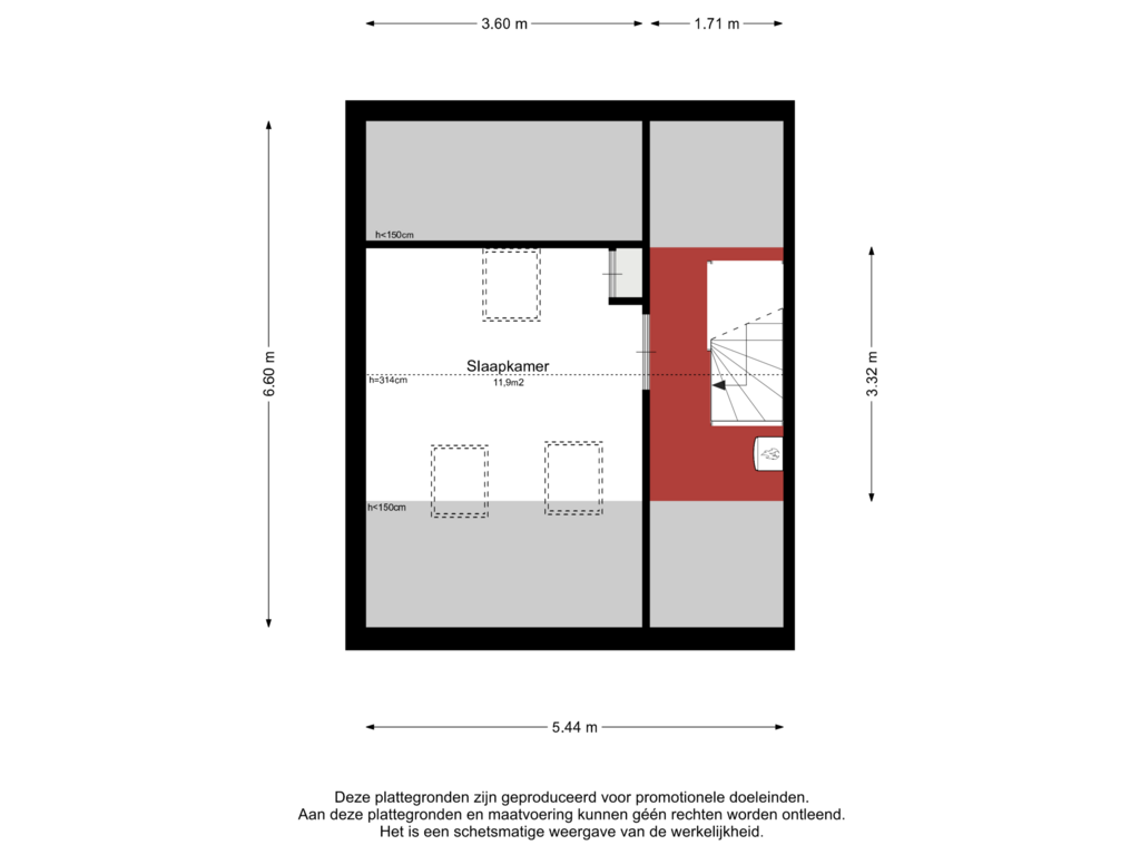 Bekijk plattegrond van Zolder van Middelveld 36