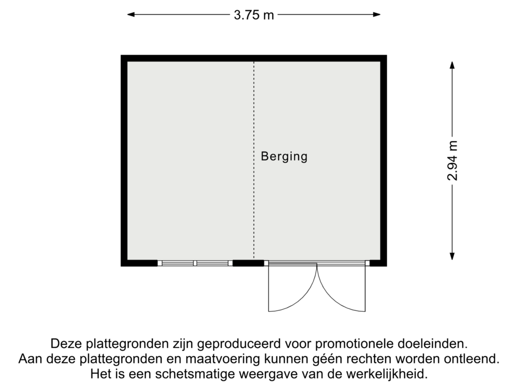 Bekijk plattegrond van Berging van Middelveld 36