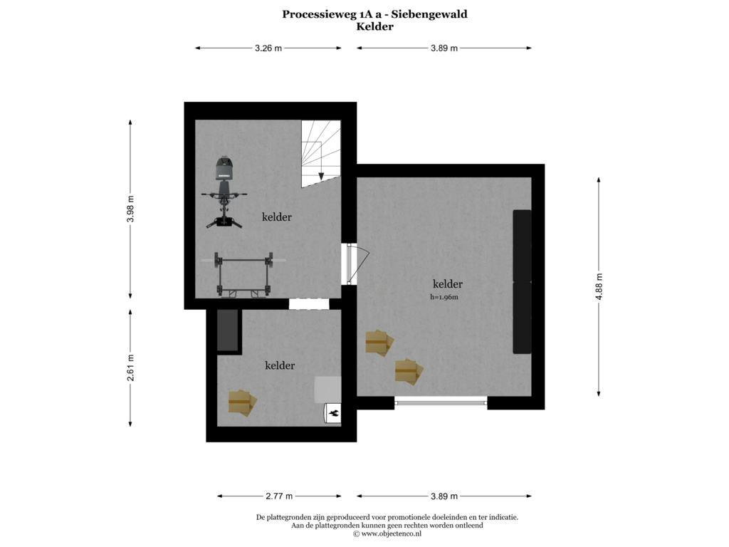 View floorplan of Kelder of Processieweg 1-AA