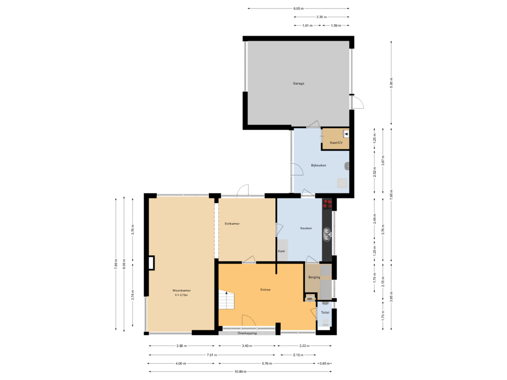 Bekijk plattegrond van Begane grond van Heemsermarsweg 8