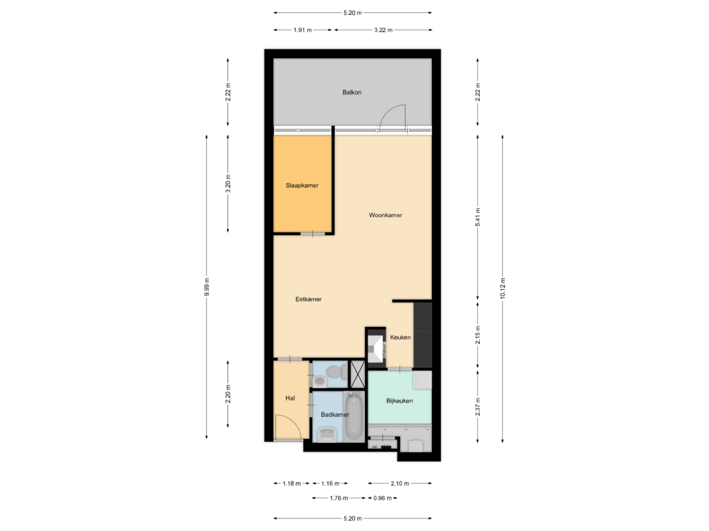 View floorplan of Appartement of Borchmolen 34