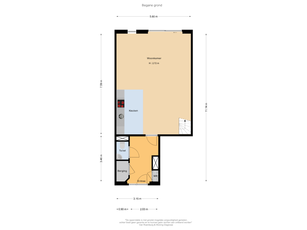 Bekijk plattegrond van Begane grond van Edmond Halleylaan 60-A