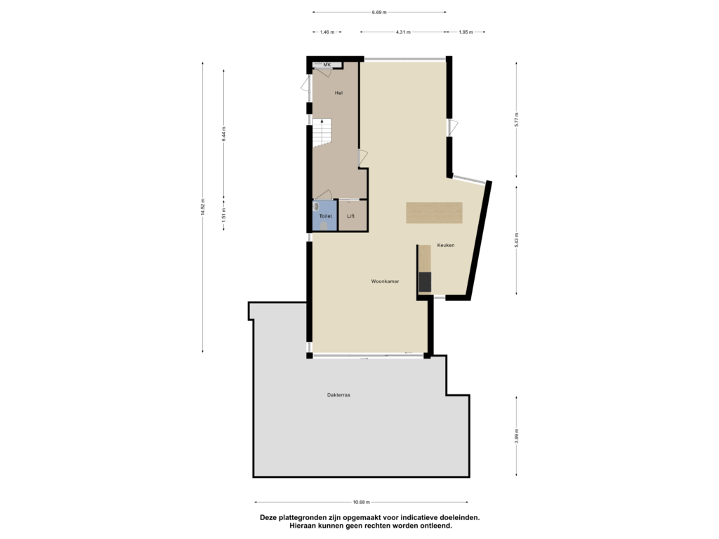 Bekijk plattegrond van Eerste Verdieping van Oostwal 93