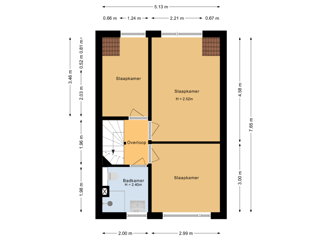 Bekijk plattegrond van Eerste verdieping van Marijnenstraat 13