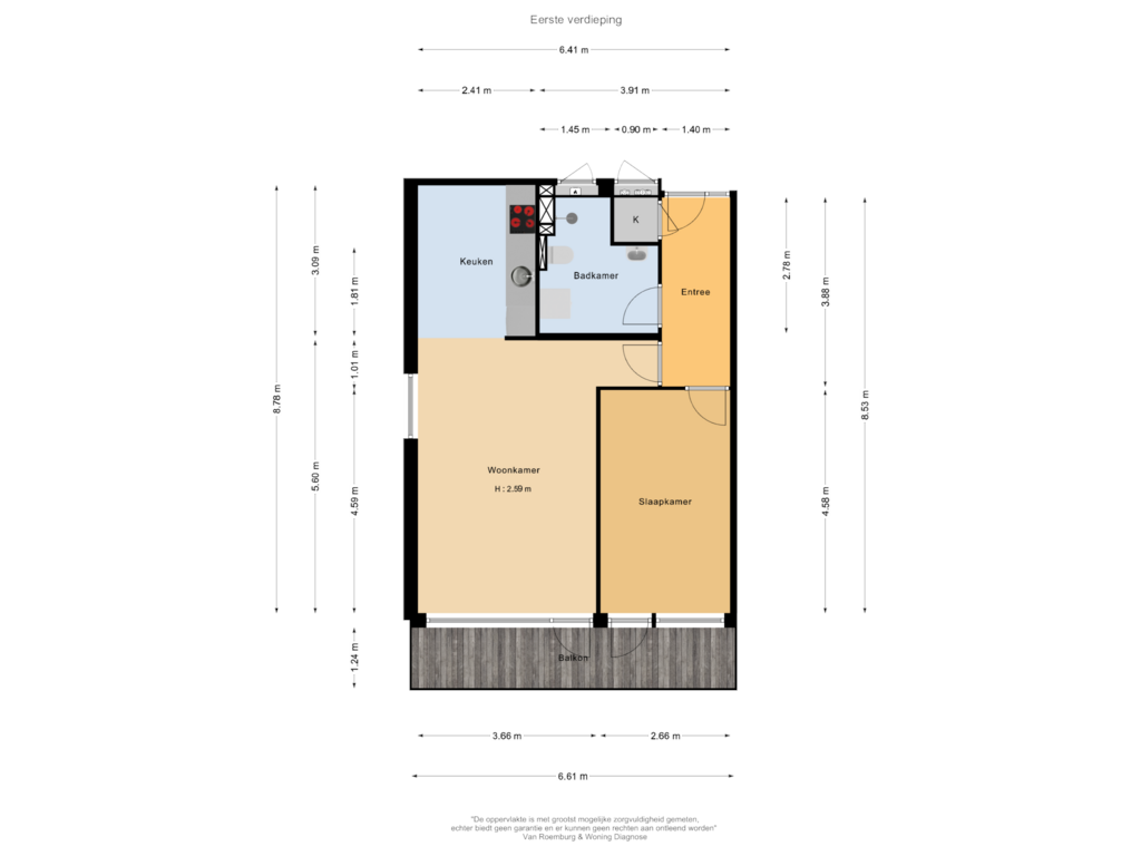 Bekijk plattegrond van Eerste verdieping van Meidoornweg 46