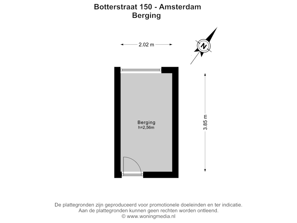 Bekijk plattegrond van Berging van Botterstraat 150