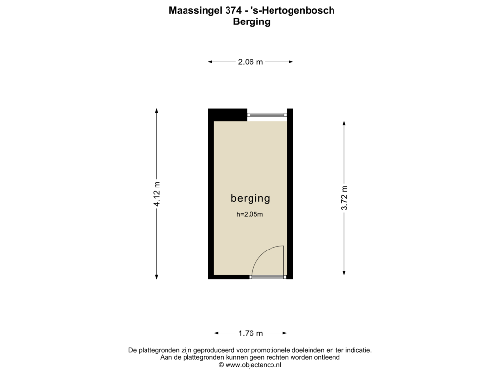 Bekijk plattegrond van BERGING van Maassingel 374