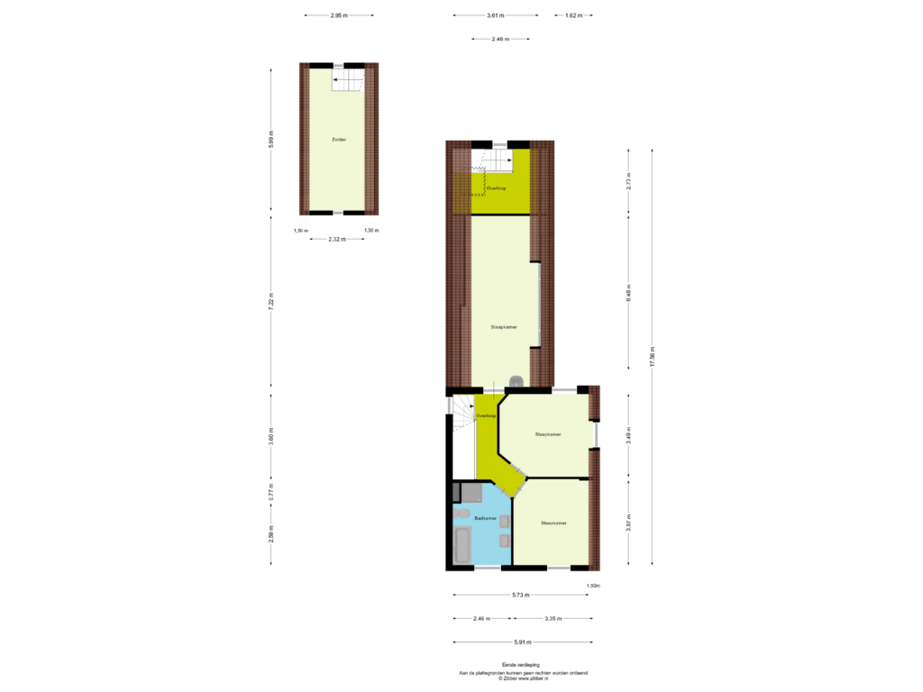 Bekijk plattegrond van Eerste Verdieping van Weselseweg 80