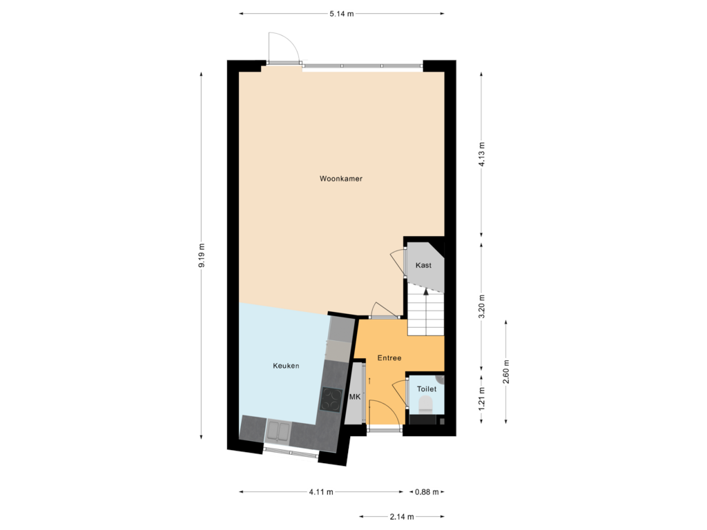 Bekijk plattegrond van Begane grond van Paling 19