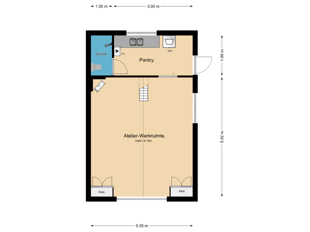 Bekijk plattegrond van Bijgebouw 1 (beganegrond) van Kolonieweg 17