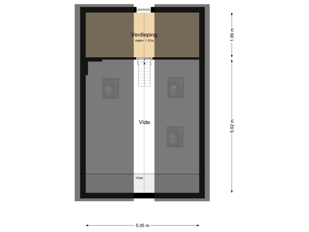 Bekijk plattegrond van Bijgebouw 1 (verdieping) van Kolonieweg 17