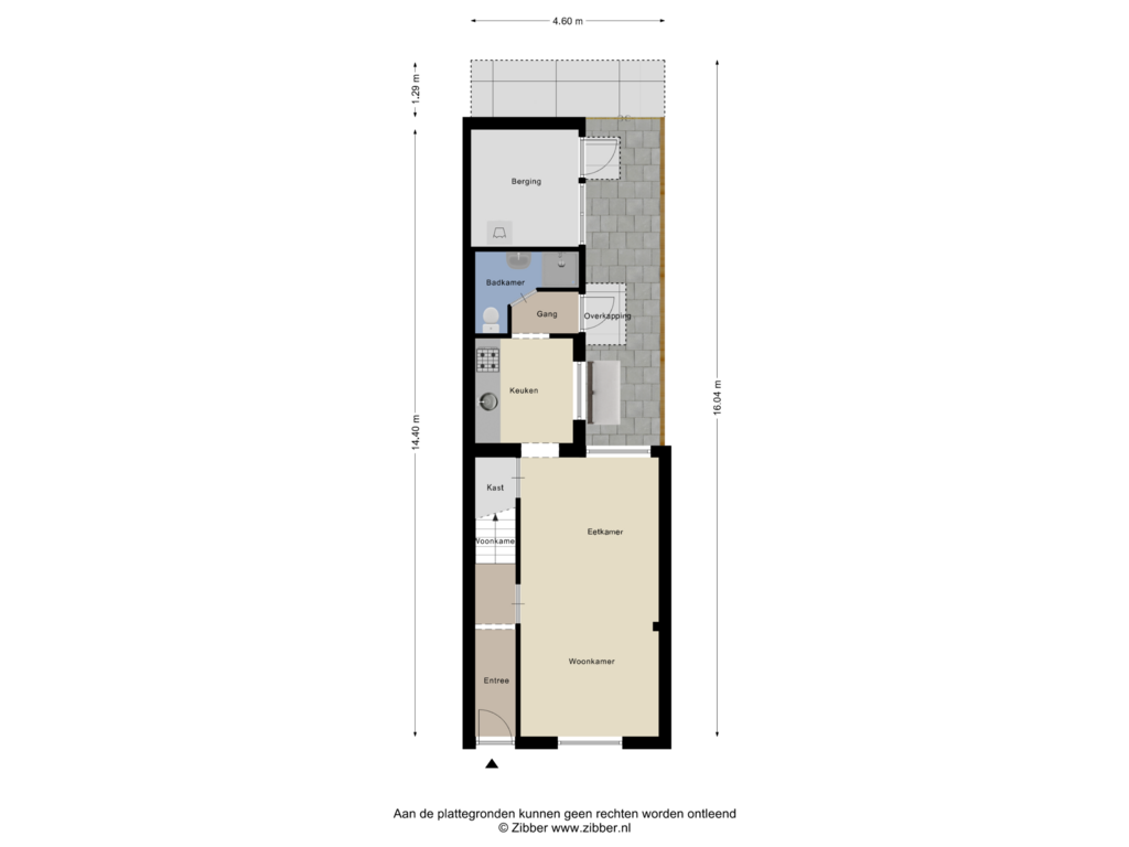 View floorplan of Begane Grond Tuin of Hoogtedwarsstraat 66