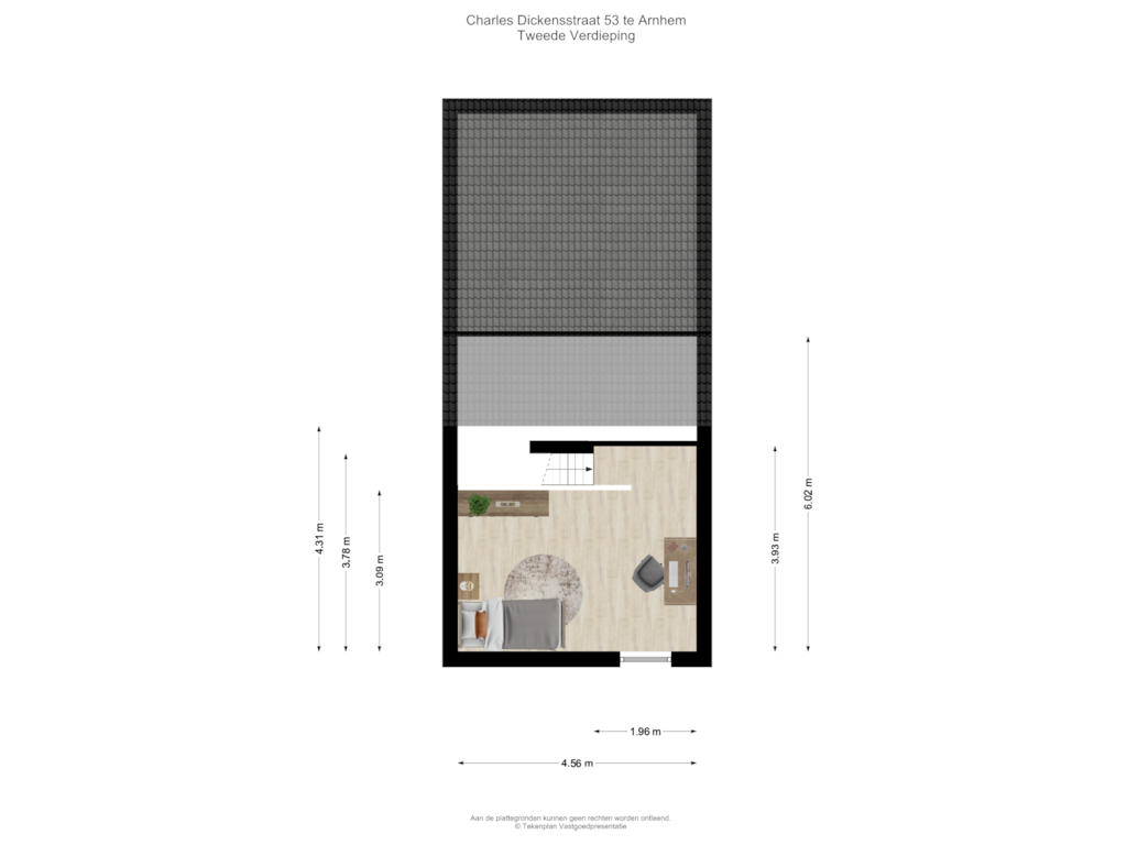 Bekijk plattegrond van Tweede Verdieping van Charles Dickensstraat 53