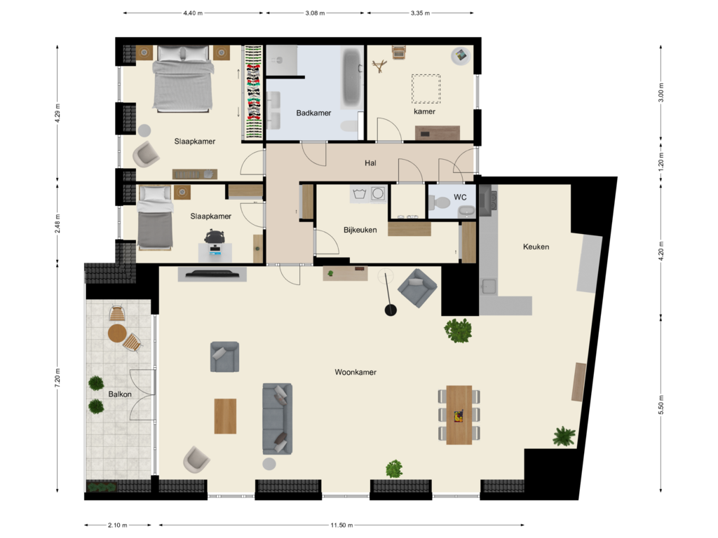 Bekijk plattegrond van Appartement van Herman Boerhaavelaan 3-F28