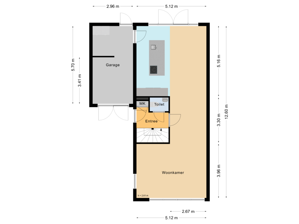 Bekijk plattegrond van Begane grond van Vossenstaart 52