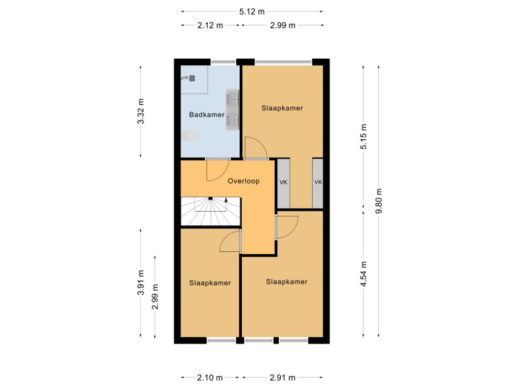 Bekijk plattegrond van Eerste verdieping van Vossenstaart 52