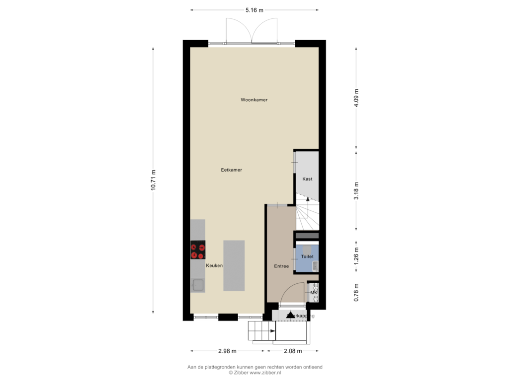 View floorplan of Begane grond of Galjoenstraat 14