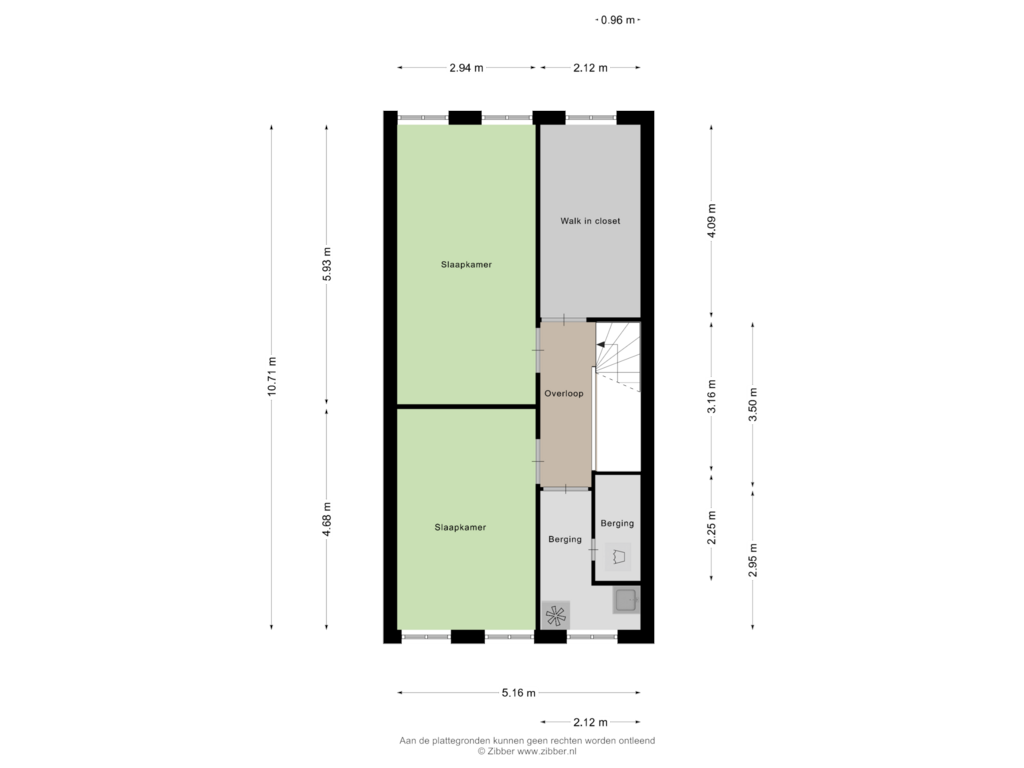 View floorplan of Tweede verdieping of Galjoenstraat 14