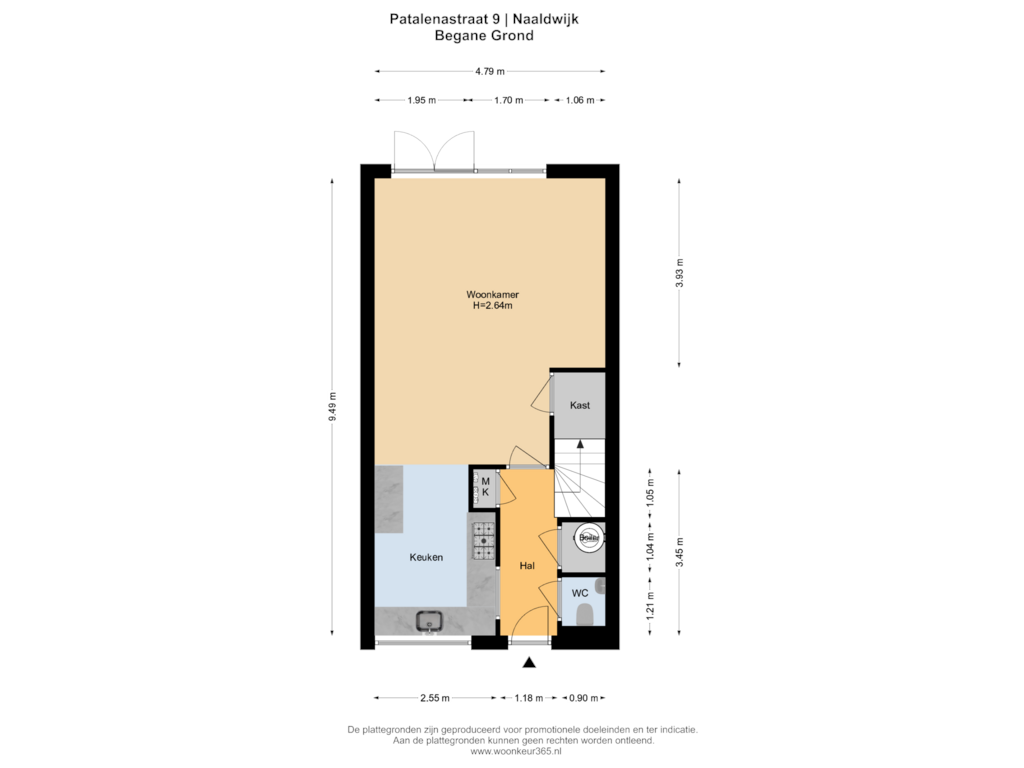 Bekijk plattegrond van Begane Grond van Patalenastraat 9