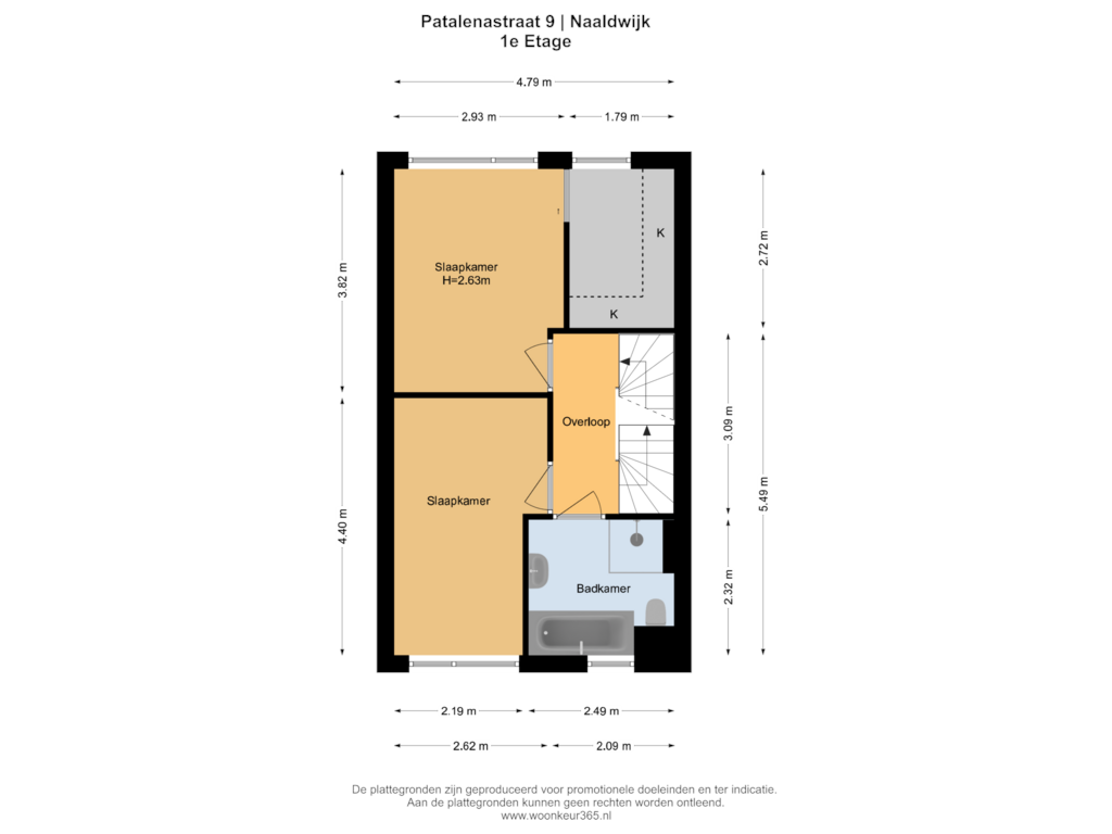 Bekijk plattegrond van 1e Etage van Patalenastraat 9