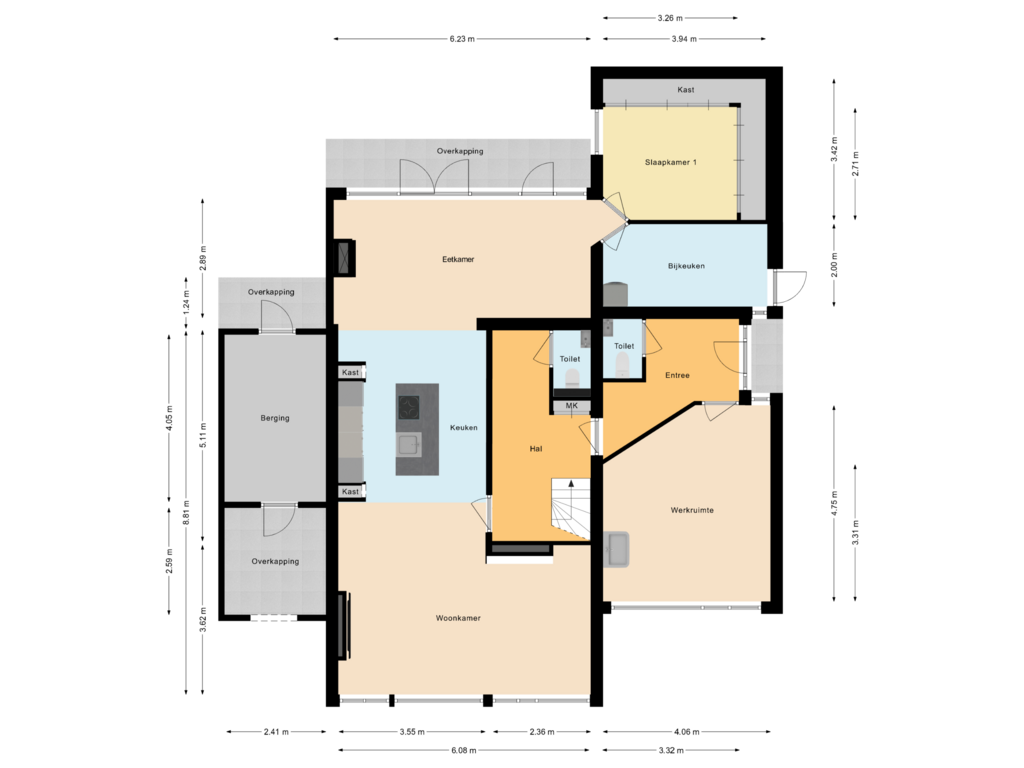 Bekijk plattegrond van Begane Grond van Meidoornlaan 14