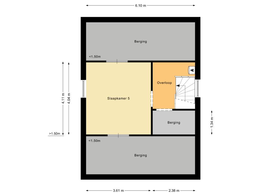 Bekijk plattegrond van Tweede Verdieping van Meidoornlaan 14