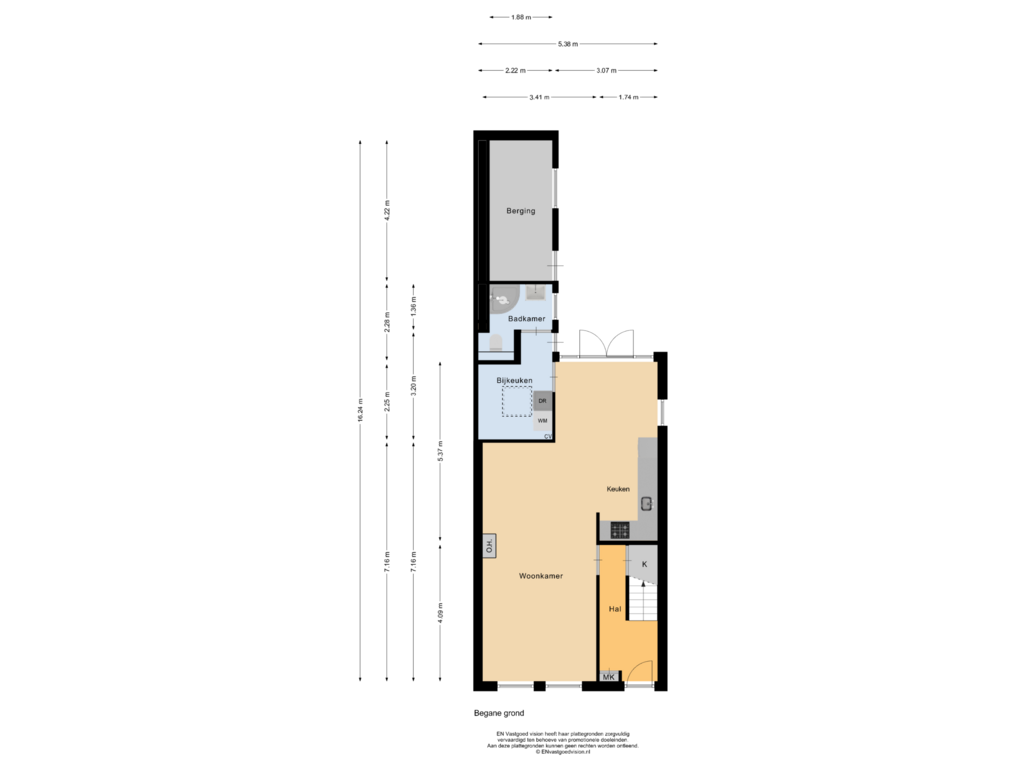 Bekijk plattegrond van Begane grond van Dorpsstraat 495