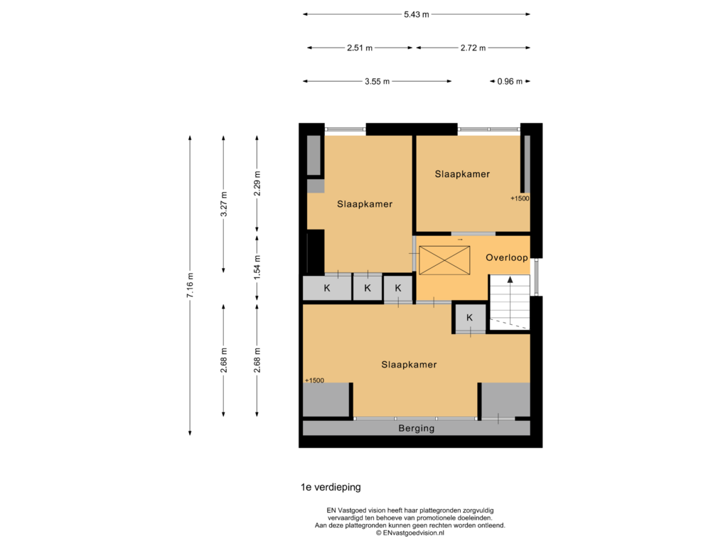 Bekijk plattegrond van 1e verdieping van Dorpsstraat 495