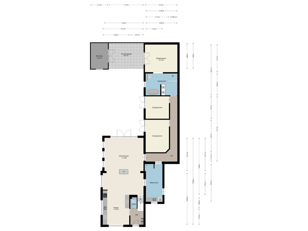 Bekijk plattegrond van Begane grond van Herenweg 45