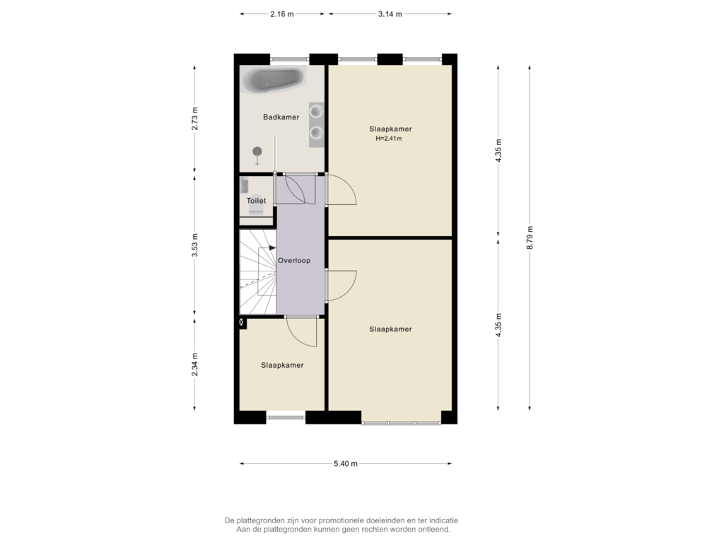 Bekijk plattegrond van 1e verdieping van Kapiteinstraat 6