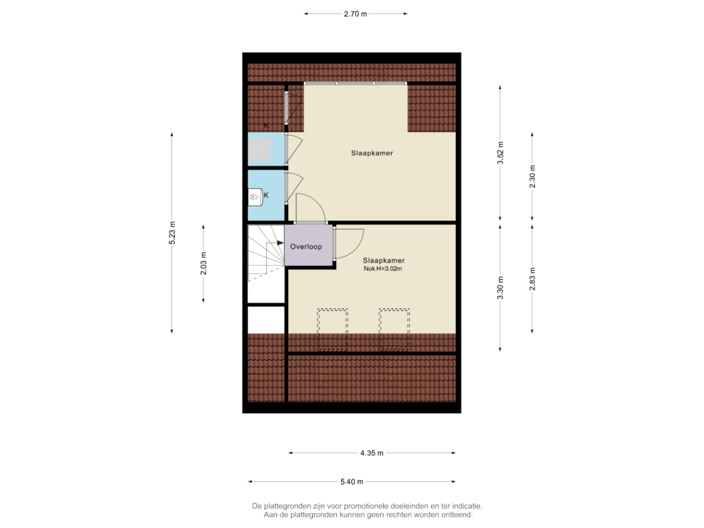 Bekijk plattegrond van 2e verdieping van Kapiteinstraat 6