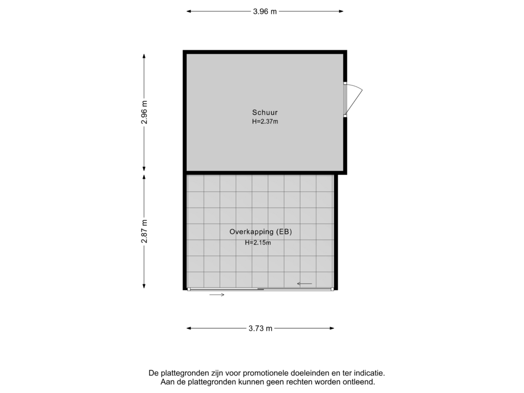 Bekijk plattegrond van Schuur + Overkappping van Kapiteinstraat 6