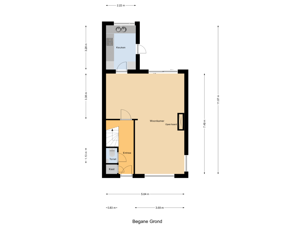 Bekijk plattegrond van Begane Grond van Glennstraat 2