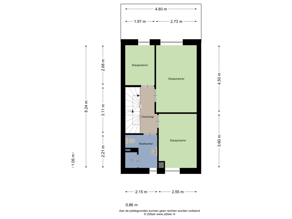 View floorplan of Eerste verdieping of Valeriaan 17