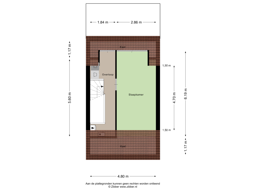 View floorplan of Tweede verdieping of Valeriaan 17