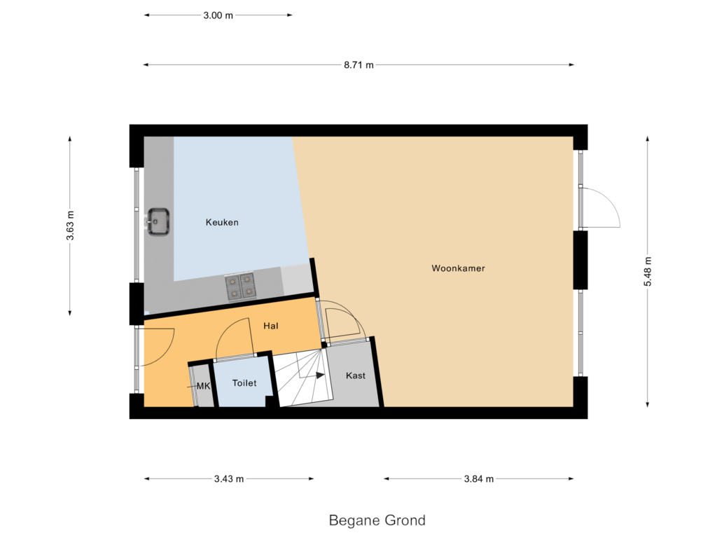 Bekijk plattegrond van Begane Grond van Joris Ivenslaan 20