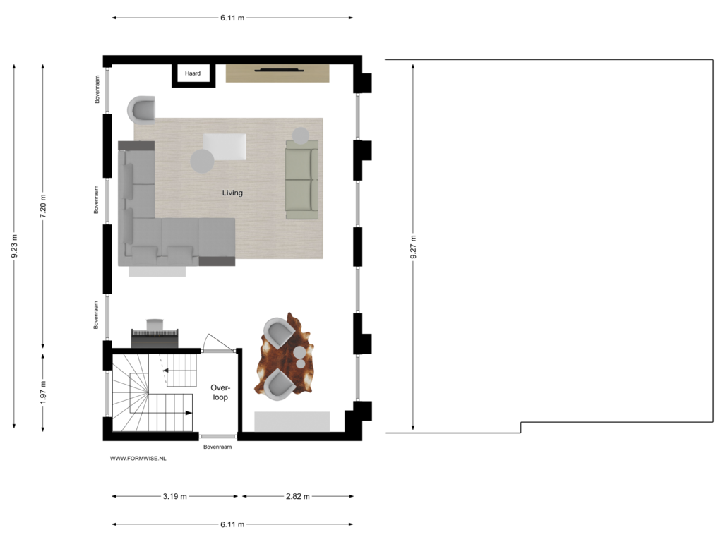 View floorplan of 1e VERDIEPING of Keizersgracht 162-A