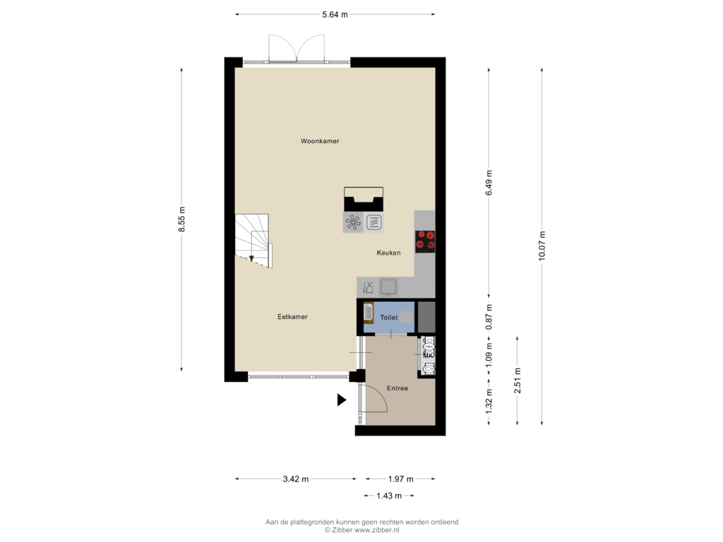 Bekijk plattegrond van Begane Grond van Duinkerkenlaan 77