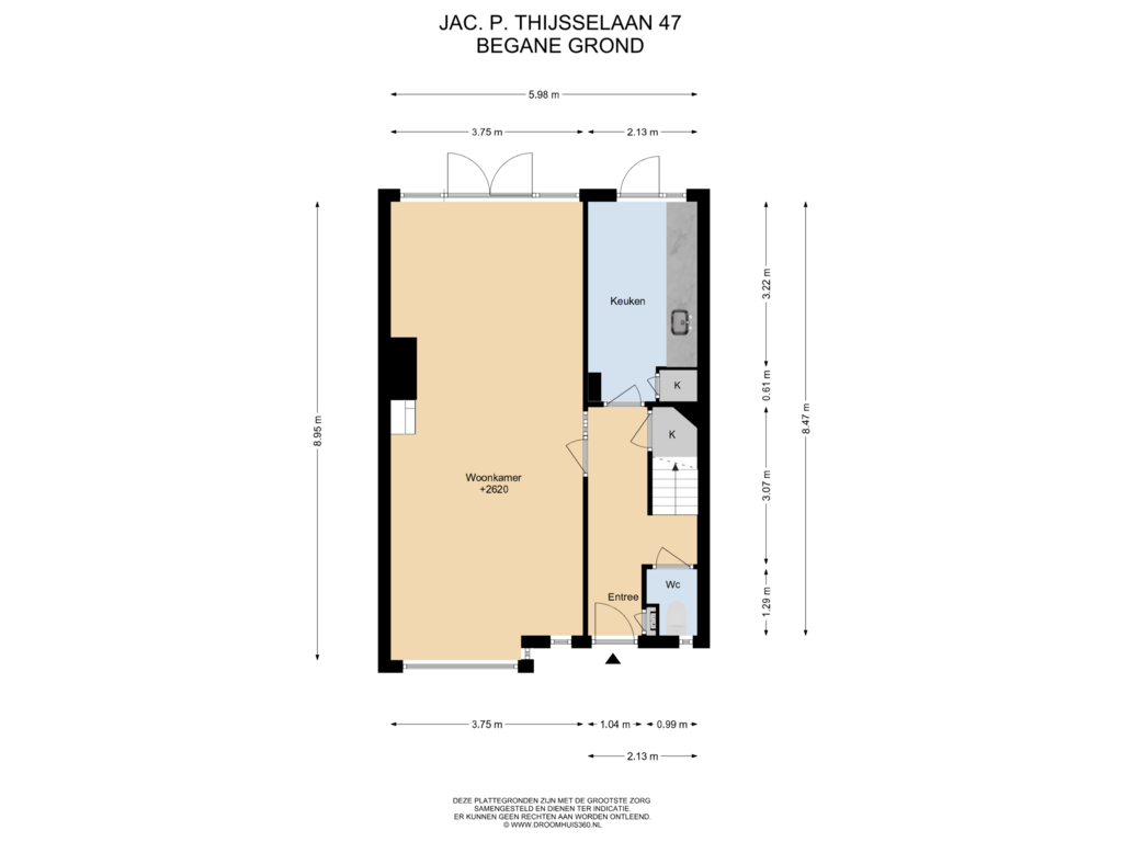 Bekijk plattegrond van Begane grond van Jac. P. Thijsselaan 47