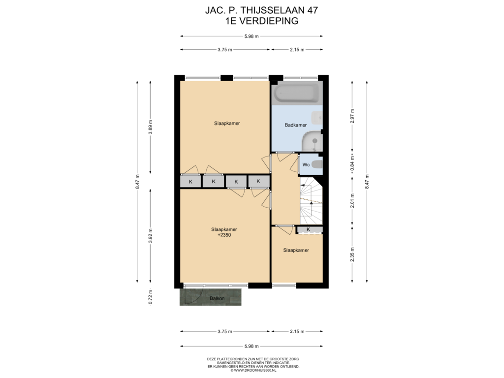 Bekijk plattegrond van 1E Verdieping van Jac. P. Thijsselaan 47