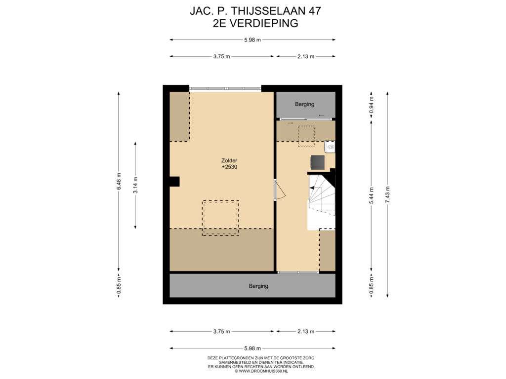 Bekijk plattegrond van 2E Verdieping van Jac. P. Thijsselaan 47