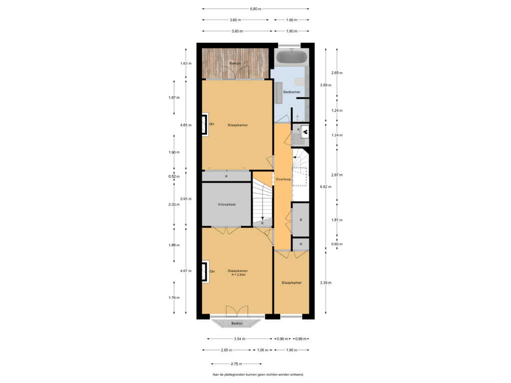 View floorplan of 4e Verdieping of Graaf Florisstraat 64-B