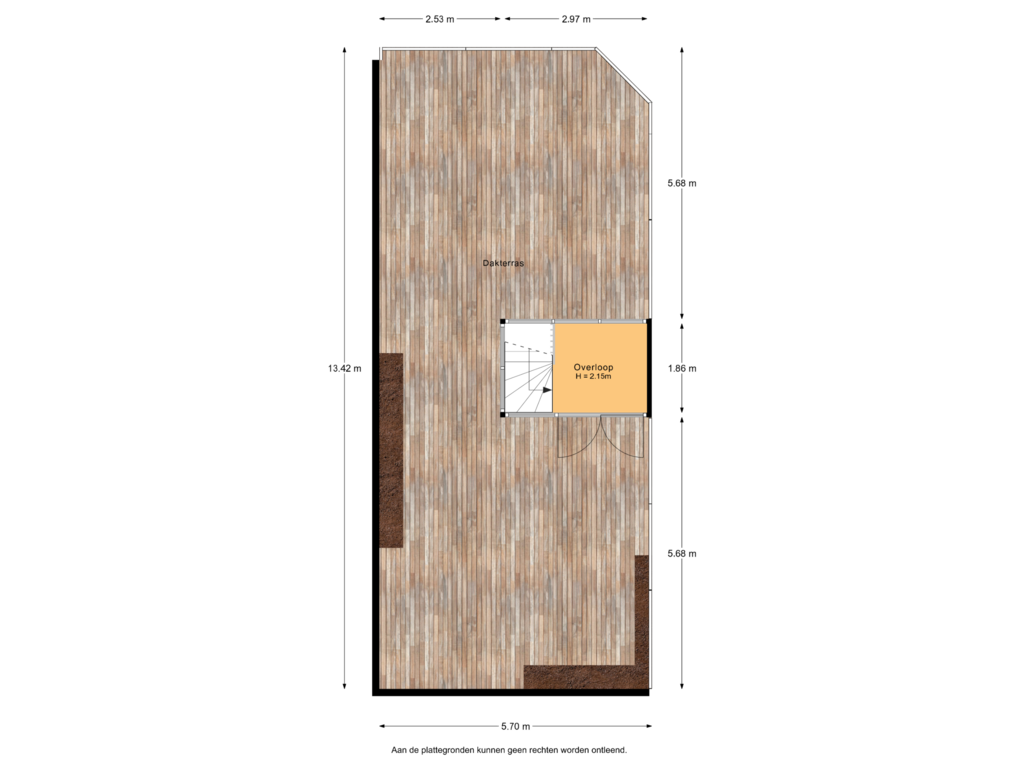 View floorplan of Dakterras of Graaf Florisstraat 64-B