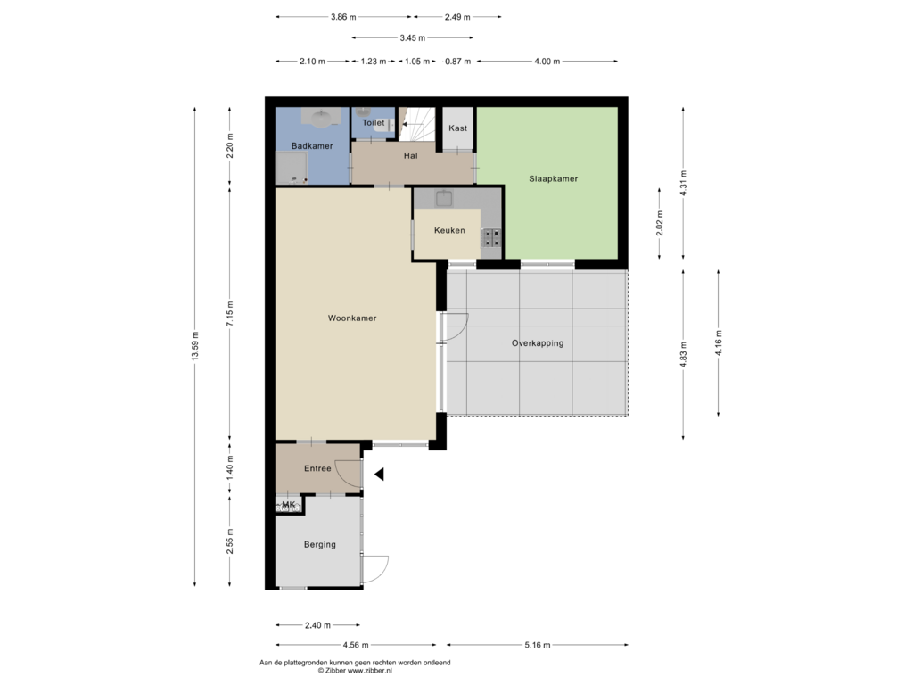 Bekijk plattegrond van Begane Grond van Duikerstraat 3