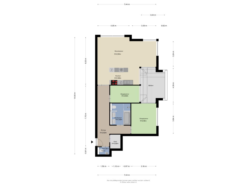 Bekijk plattegrond van Appartement van Van der Hoevenplein 24