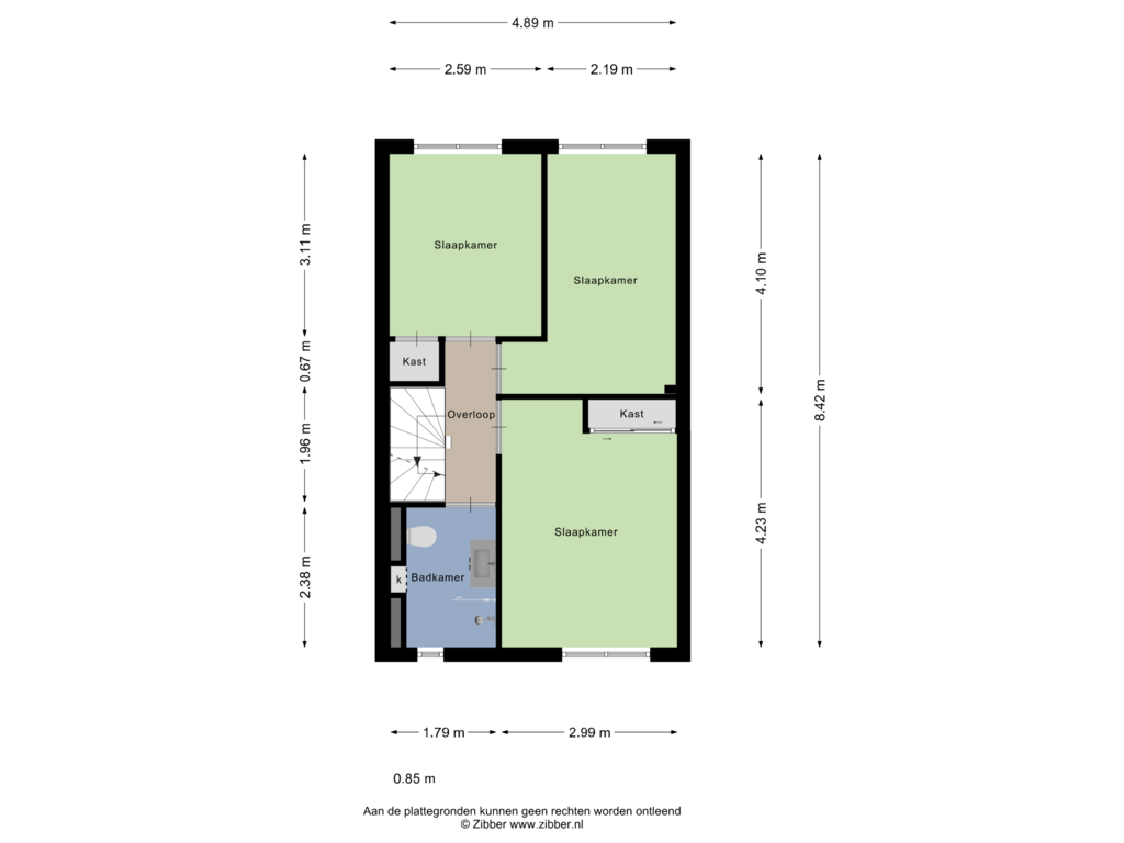 View floorplan of Eerste Verdieping of Cumulus 21